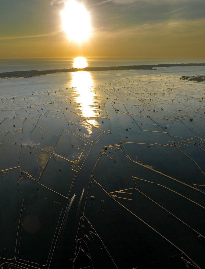 Beautiful Sunrise on Chuon Lagoon, Hue
