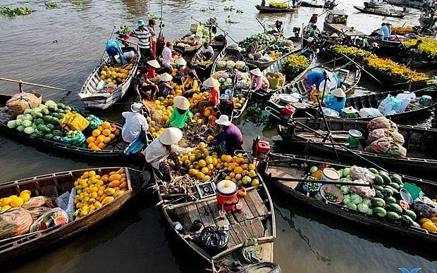Cai Rang floating market in the Mekong Delta city of Can Tho. Photo: VNA