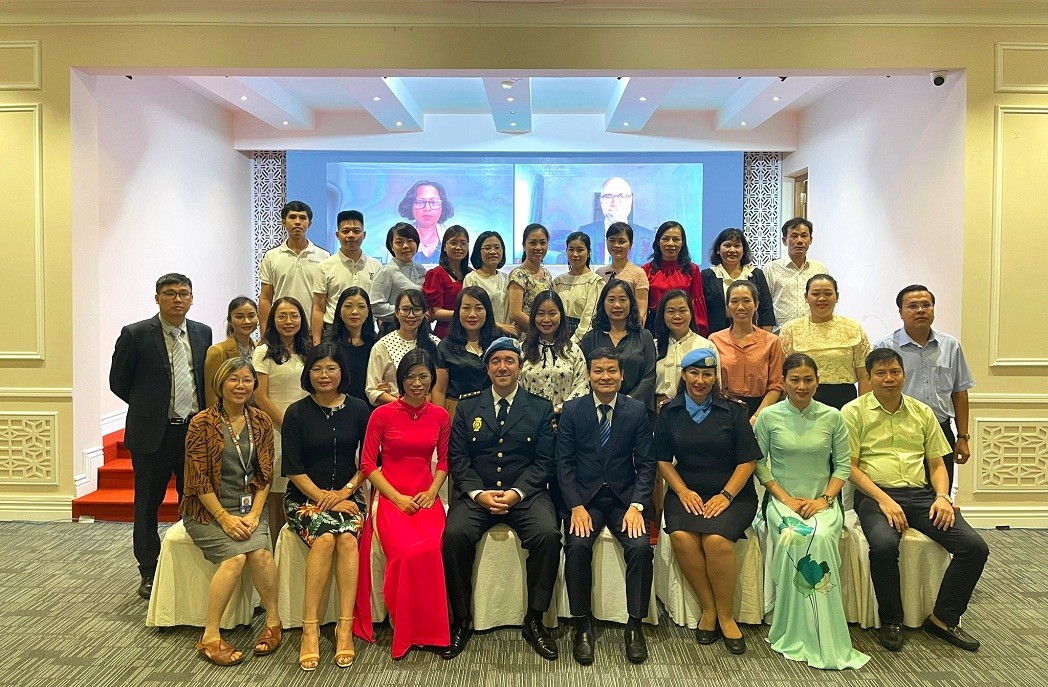 Twenty-six Vietnamese police officials started receiving training today on international policing and UN peacekeeping roles and responsibilities on 12 July 2022. Photo: UN Women/Luu Thu Huong