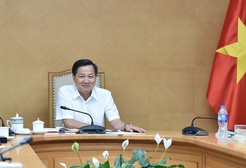 Deputy Prime Minister Le Minh Khai speaks at the event. The disbursement of the interest rate support programme has remained limited after nearly three months of implementation. — Photo baochinhphu.vn