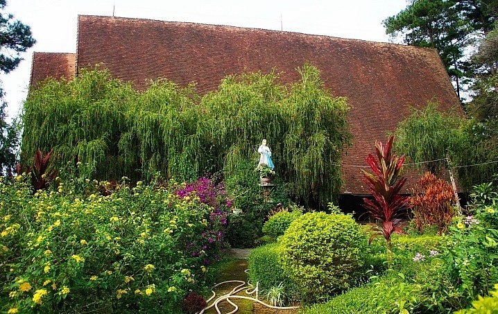 The Wooden Church in Dalat with a Unique Architectural Style