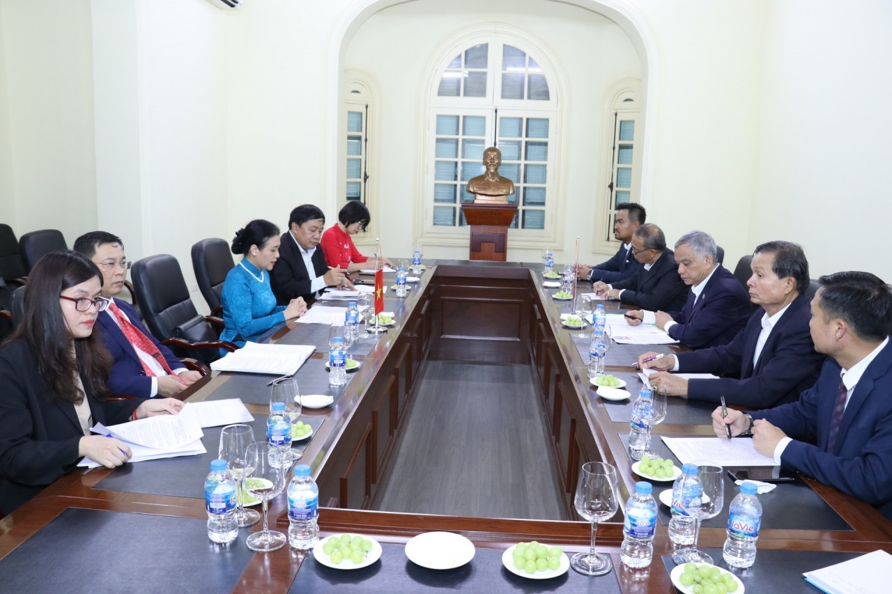 At the meeting at the headquarters of VUFO in Hanoi.