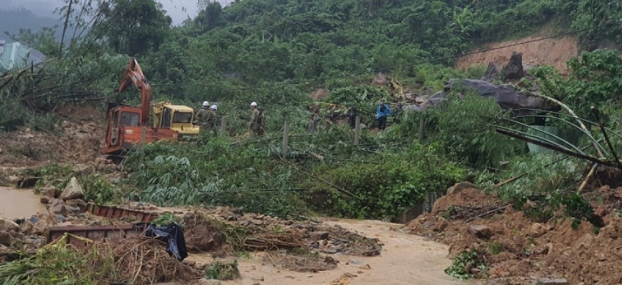 A mess of mud after a landslide.