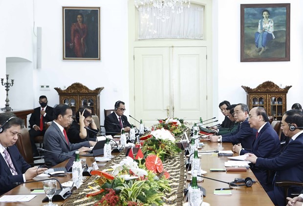 An overview of the talks. Photo: VNA