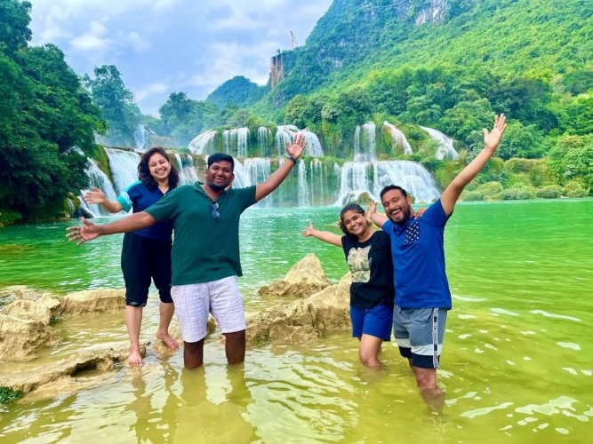 Vishnu K Nair and his wife (right), went on a 23-day trip to Vietnam in November 2022, along with two friends.  Read more at: https://www.deccanherald.com/metrolife/metrolife-your-bond-with-bengaluru/vietnam-catching-on-as-tourist-attraction-1196715.html