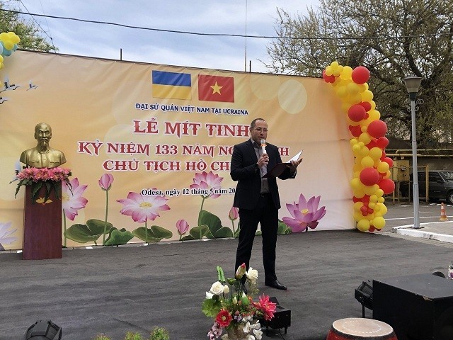 Artur Mikhailovich Brednhiev, Foreign Affairs Advisor of the Acting President of Odesa Province spoke. Photo: Baoquocte