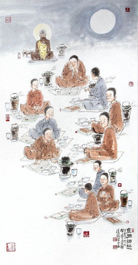 Paintings of Vietnamese, Korean Artists Featuring Buddhism in Hanoi