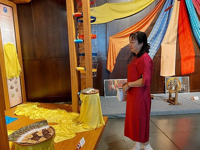 A space dedicated to Vạn Phúc silk weaving village. Photo: VNS