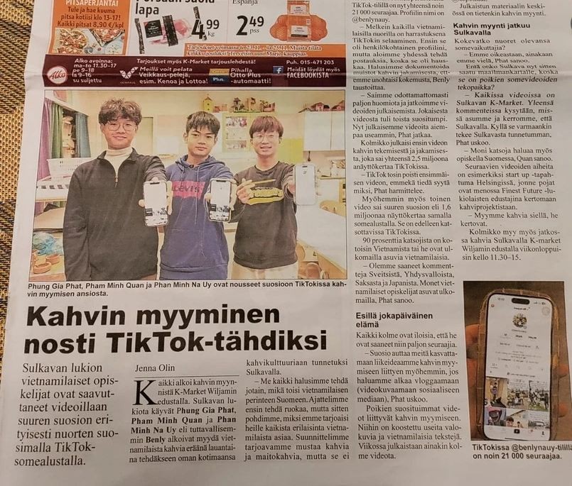 Three Youngters Start Up in Finland with Vietnamese Salted Coffee