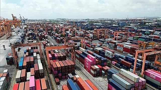 Container warehouse at Tan Vu port (Hai Phong). Photo: VNA