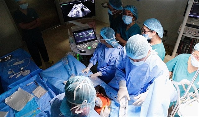Doctors performed the foetal cardiac intervention on January 4. — Photo Courtesy of HCM City's Department of Health