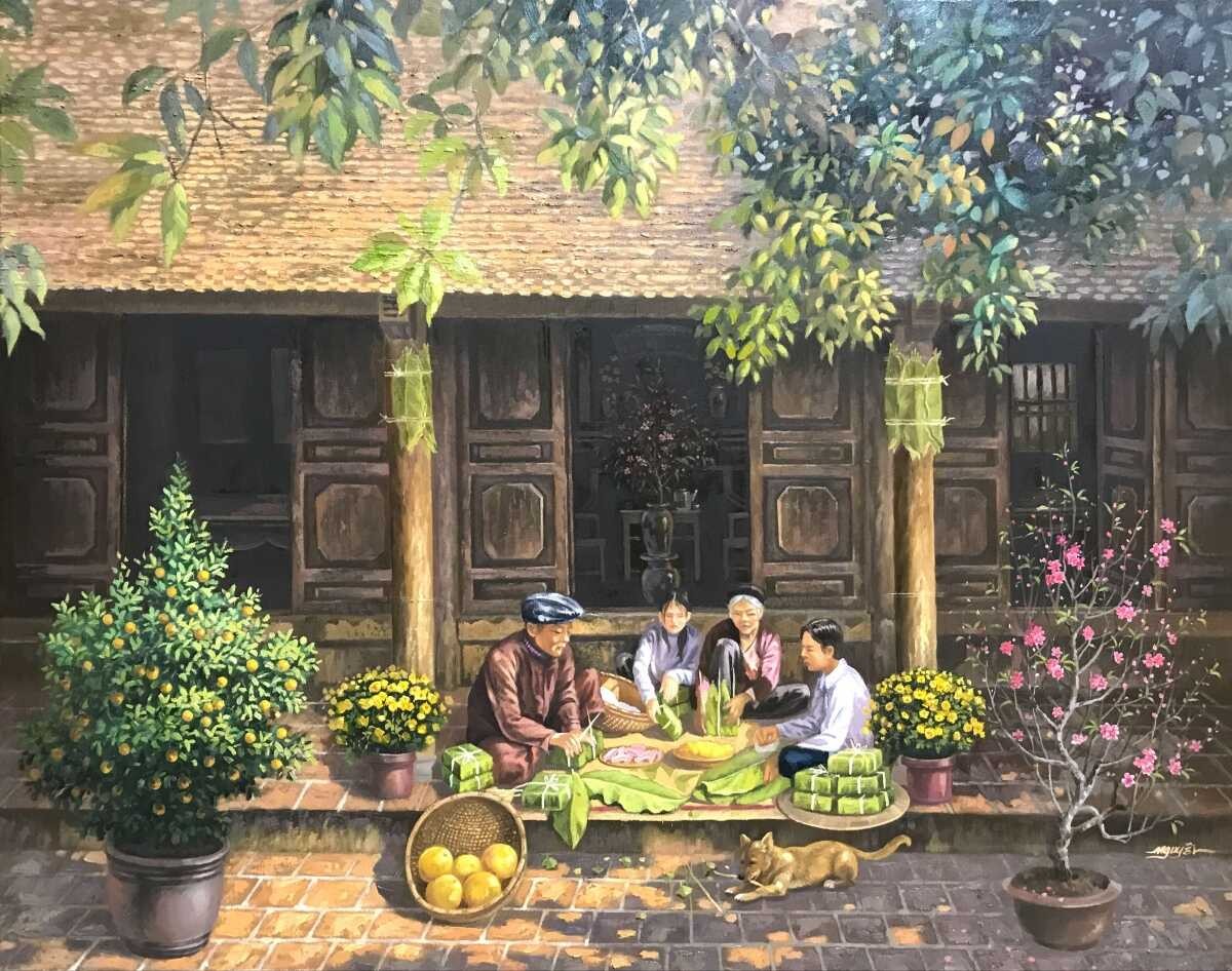 A Nostalgic Taste Of Traditional Tet Atmosphere Through Vietnamese Artist’s Paintings