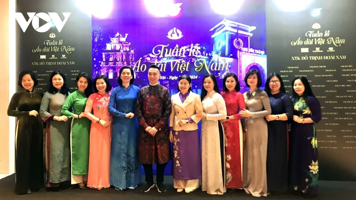 Foreign Ambassador’s Spouses Model At Ao Dai Week 2024