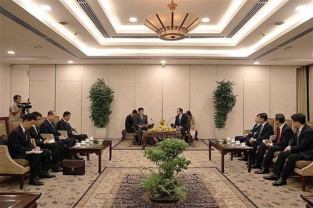 Secretary of Ho Chi Minh City Party Committee Nguyen Van Nen receives Director of the International Department of the Central Committee of the Workers’ Party of Korea (WPK) Kim Song Nam on March 27. (Photo: VNA)