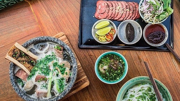 A bowl of pho is served at Pot Au Pho Restaurant.