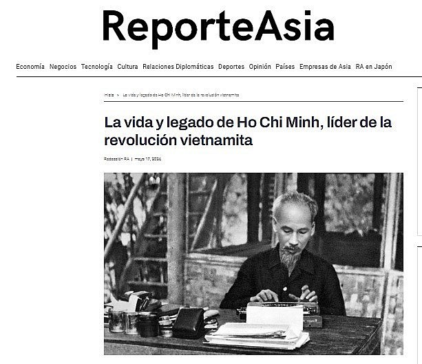 Article praising President Ho Chi Minh in Argentina's Reporte Asia newspaper, May 17.