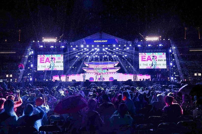 At the Korea Travel Festa 2024 in Ocean city, Hanoi (Photo: vnexpress.net)