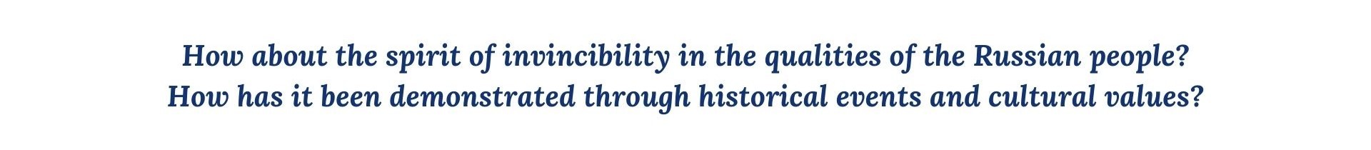 Humanity and Invincible - Foundations of Russian Culture