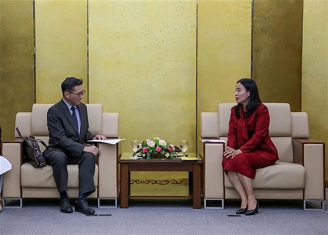 Vice Chairwoman of the Da Nang People's Committee Nguyen Thi Anh Thi (right) receives Japanese Consul General to the city Mori Takero. (Photo: VNA) Vice Chairwoman of the Da Nang People's Committee Nguyen Thi Anh Thi (right) receives Japanese Consul General to the city Mori Takero. (Photo: VNA)