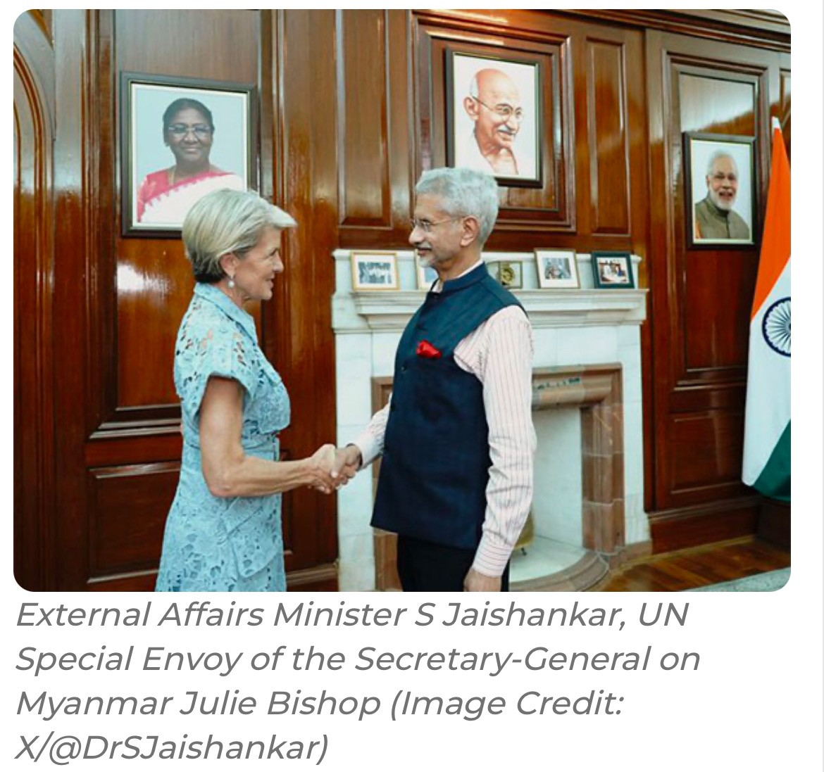 Jaishankar, UN Special Envoy on Myanmar Julie Bishop Discuss Stability and, Refugee Situation