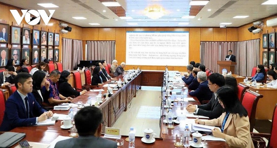 Delegates attend a workshop in Hanoi on March 27, seeking measures to strengthen friendship and cooperation toward 2045 in line with the newly established Comprehensive Strategic Partnership between the two countries.