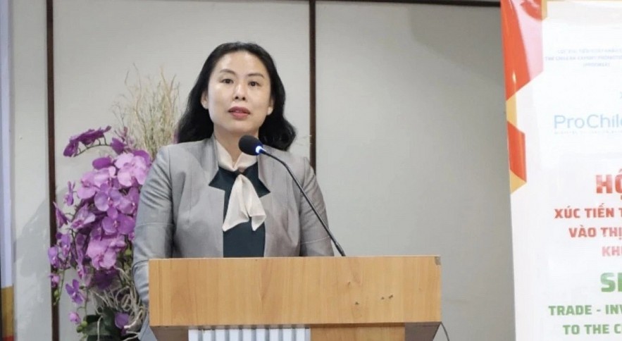 Ho Thi Quyen, Deputy Director of the Ho Chi Minh City Trade and Investment Promotion Center, speaks at the event (Photo: nhandan.vn)