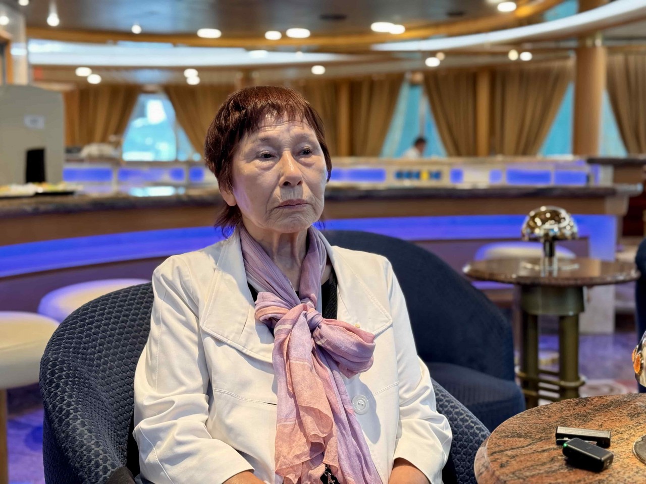 Kuramori Terumi, a survivor of the atomic bombing of Nagasaki and representative of Nihon Hidankyo