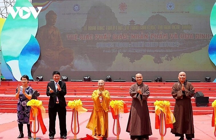 At the opening ceremony of the Buddhist Cultural Festival.