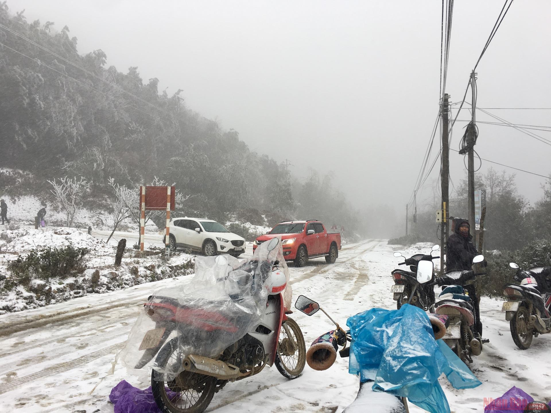 Northern Vietnam mountains engulfed in white snow
