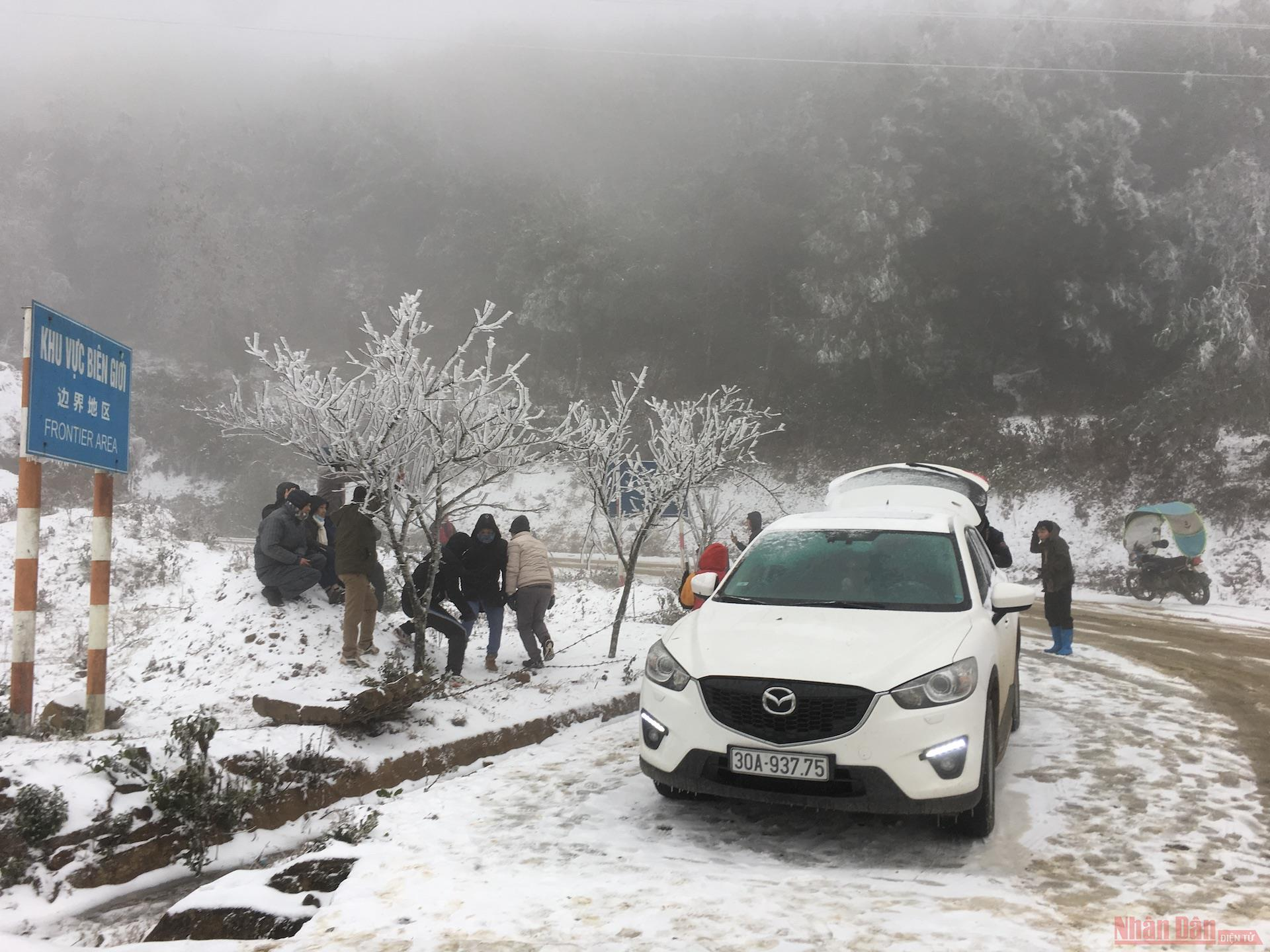 Northern Vietnam mountains engulfed in white snow