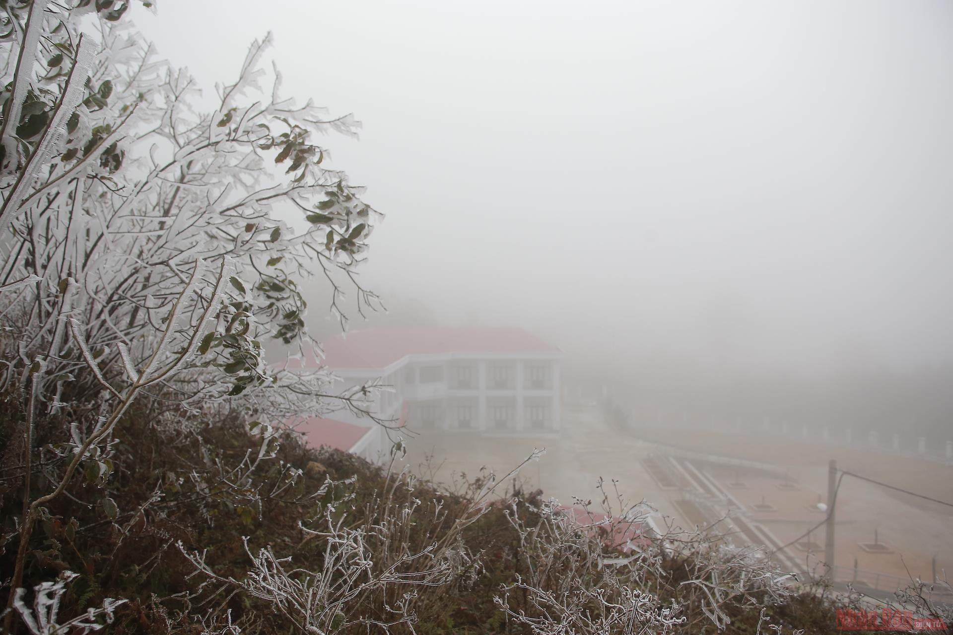 Northern Vietnam mountains engulfed in white snow