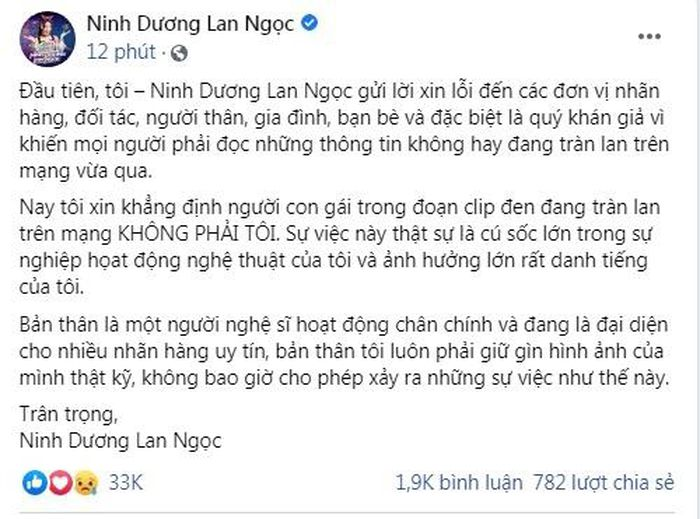 Famous Vietnamese actress leaked sex clip officially raises her voice