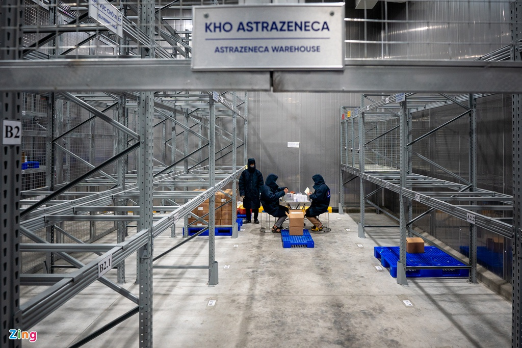 a close look at astrazeneca covid 19 vaccine at cold storages in hcmc