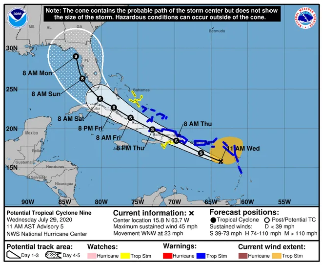 US and Canada weather forecast July 30: Tropical Storm Isaias knocks on Puerto Rico's door, could eye Florida next