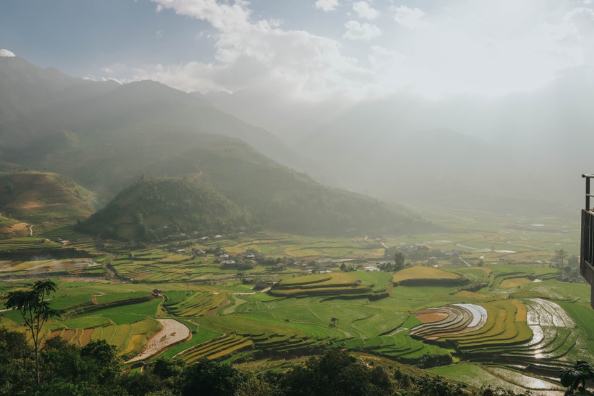 sublime verdant green terraced fields in northwestern vietnam