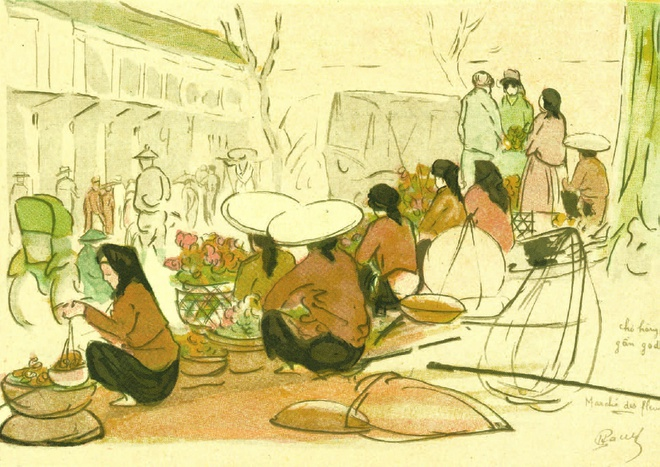 Street vendors in Hanoi in the old days