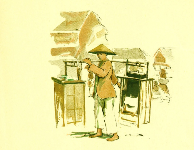 Street vendors in Hanoi in the old days