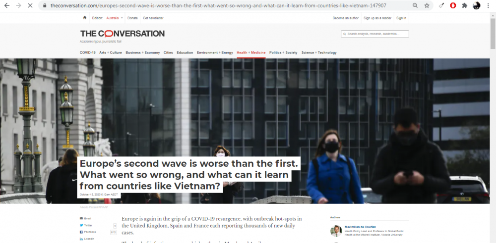 Australia outlet: Europe could look to Vietnam’s success in containing COVID-19 pandemic
