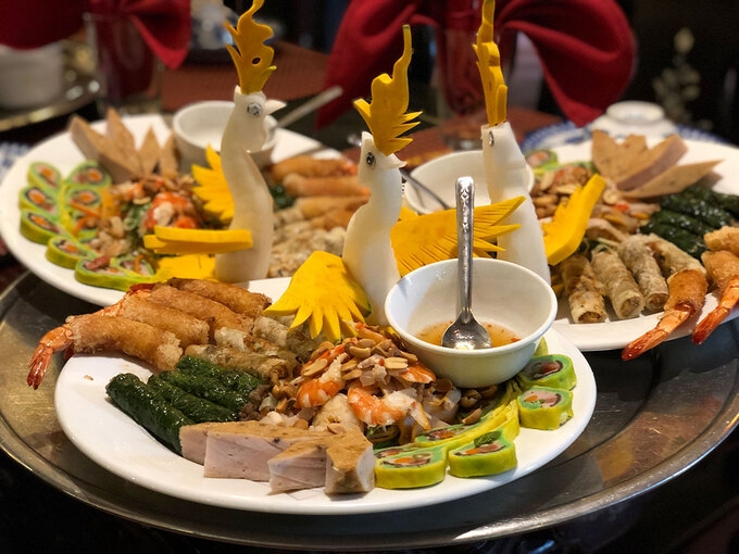 A New Year food tray of Central people must have at least 7 dishes (Photo: VNE)  