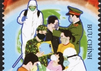 Vietnam launches two COVID-19-themed postage stamps