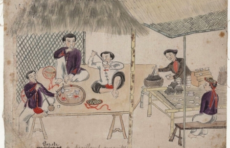 Rare sketches of rural life in northern Vietnam 20th century