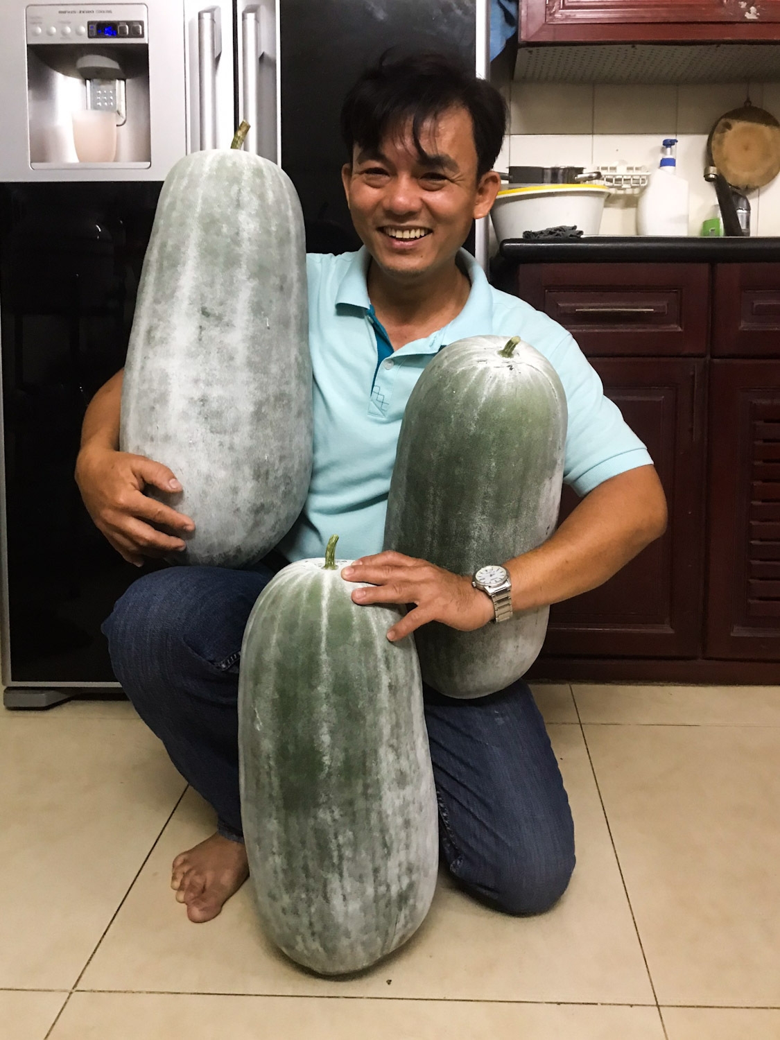 Rooftop garden 'laden' with giant fruits and veggies