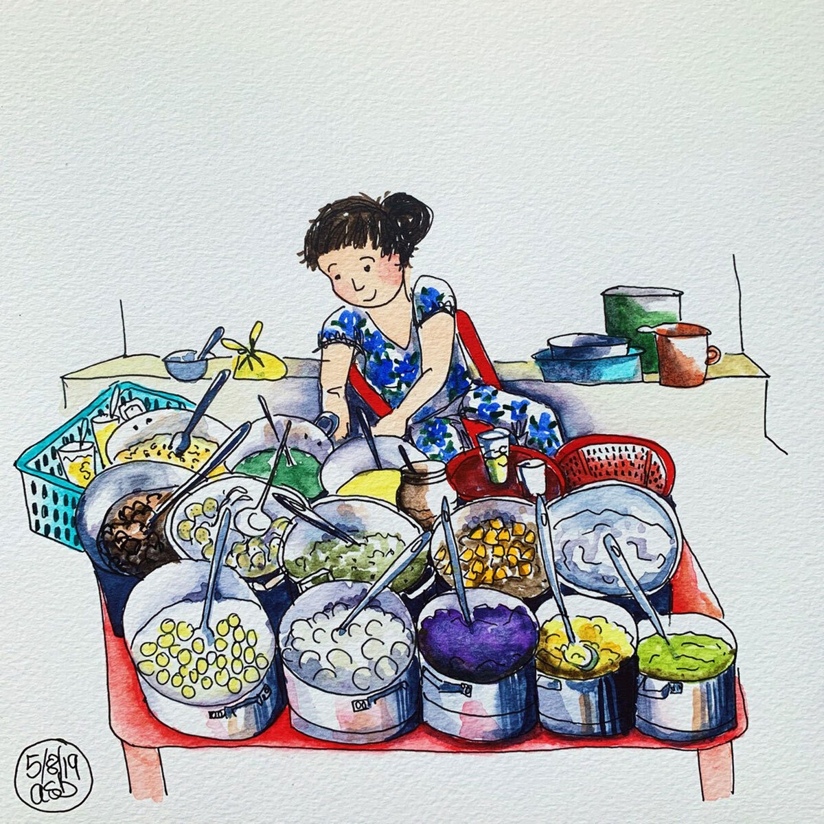 vibrant hoi an under australian artists sketches
