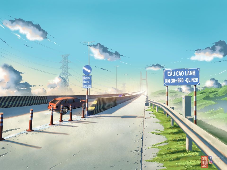 vietnamese students impressive sketches of hometown in anime style