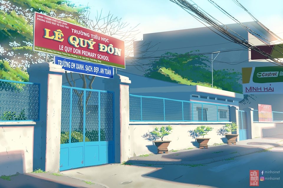 vietnamese students impressive sketches of hometown in anime style
