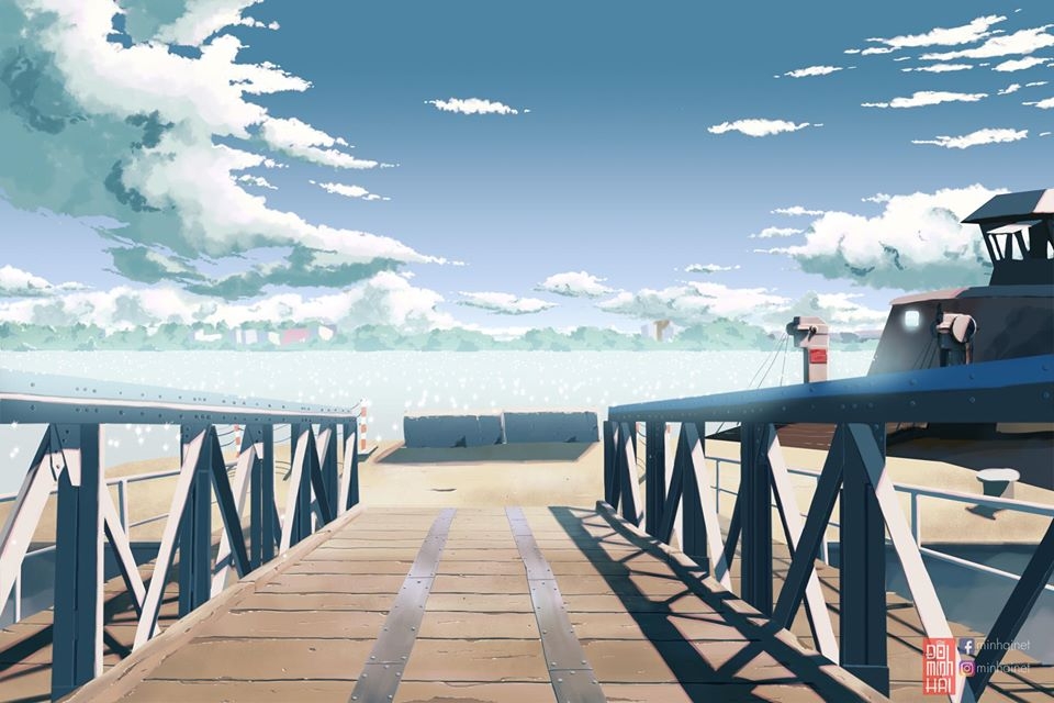 vietnamese students impressive sketches of hometown in anime style