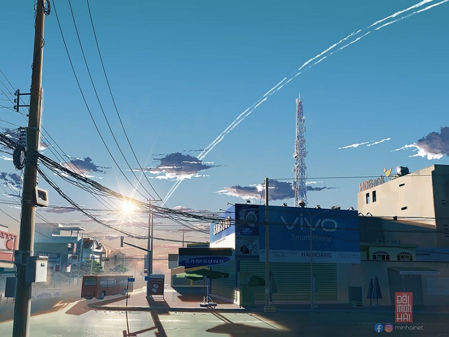vietnamese students impressive sketches of hometown in anime style