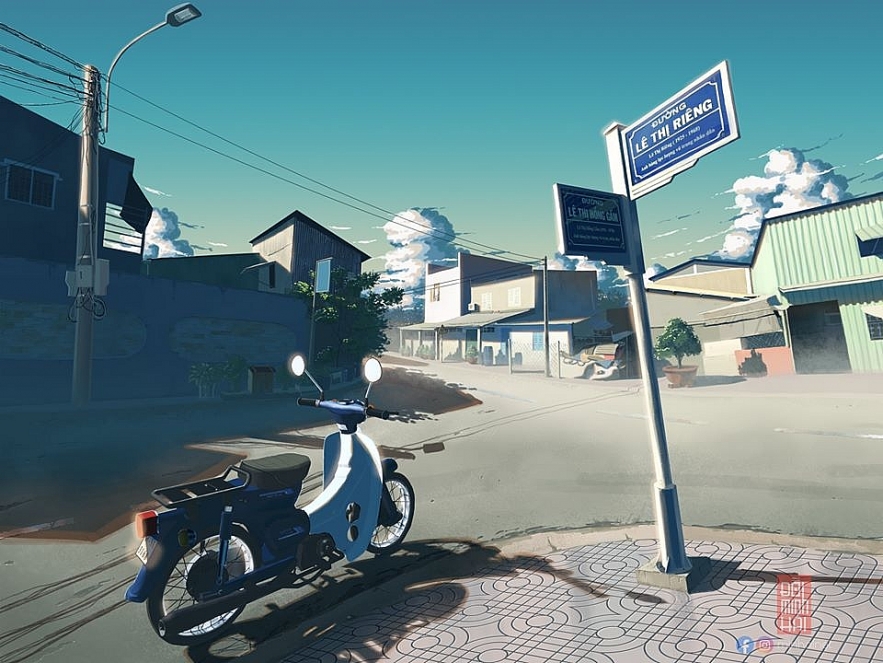 vietnamese students impressive sketches of hometown in anime style