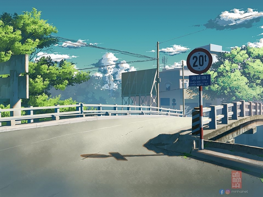vietnamese students impressive sketches of hometown in anime style