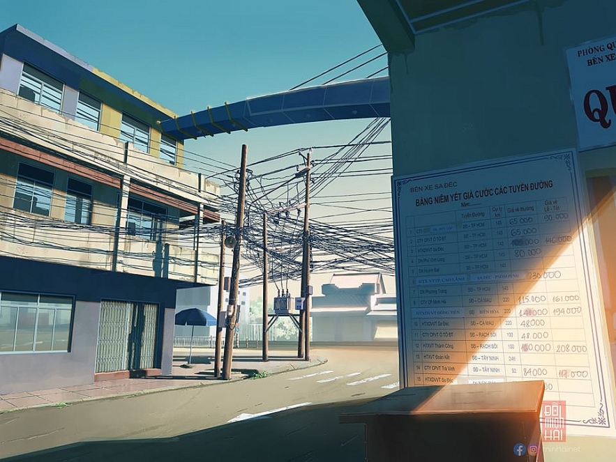 vietnamese students impressive sketches of hometown in anime style